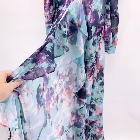 NEW Lovers + Friends Long Sleeve Ruffle Maxi Dress - Picture 4 of 9